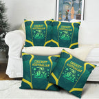 Australian Cricket Pillow Cover Dark Green Halftone Tech Graphic - Southern Cross Stars