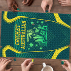 Australian Cricket Puzzle Dark Green Halftone Tech Graphic - Southern Cross Stars