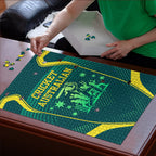 Australian Cricket Puzzle Dark Green Halftone Tech Graphic - Southern Cross Stars