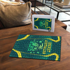 Australian Cricket Puzzle Dark Green Halftone Tech Graphic - Southern Cross Stars