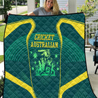 Australian Cricket Quilt Dark Green Halftone Tech Graphic - Southern Cross Stars