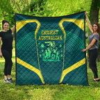 Australian Cricket Quilt Dark Green Halftone Tech Graphic - Southern Cross Stars