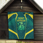 Australian Cricket Quilt Dark Green Halftone Tech Graphic - Southern Cross Stars