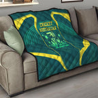 Australian Cricket Quilt Dark Green Halftone Tech Graphic - Southern Cross Stars
