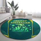 Australian Cricket Round Carpet Dark Green Halftone Tech Graphic - Southern Cross Stars