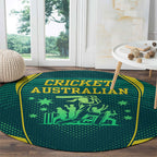 Australian Cricket Round Carpet Dark Green Halftone Tech Graphic - Southern Cross Stars