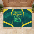 Australian Cricket Rubber Doormat Dark Green Halftone Tech Graphic - Southern Cross Stars
