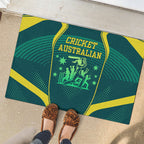 Australian Cricket Rubber Doormat Dark Green Halftone Tech Graphic - Southern Cross Stars