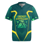 Australian Cricket Rugby Jersey Dark Green Halftone Tech Graphic - Southern Cross Stars