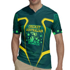 Australian Cricket Rugby Jersey Dark Green Halftone Tech Graphic - Southern Cross Stars