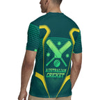 Australian Cricket Rugby Jersey Dark Green Halftone Tech Graphic - Southern Cross Stars