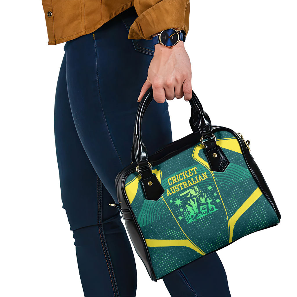 Australian Cricket Shoulder Handbag Dark Green Halftone Tech Graphic - Southern Cross Stars