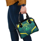 Australian Cricket Shoulder Handbag Dark Green Halftone Tech Graphic - Southern Cross Stars