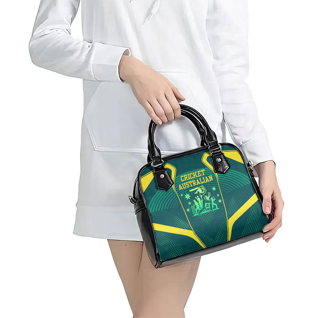 Australian Cricket Shoulder Handbag Dark Green Halftone Tech Graphic - Southern Cross Stars