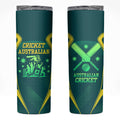 Australian Cricket Skinny Tumbler Dark Green Halftone Tech Graphic - Southern Cross Stars