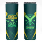 Australian Cricket Skinny Tumbler Dark Green Halftone Tech Graphic - Southern Cross Stars