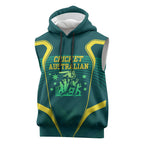 Australian Cricket Sleeveless Hoodie Dark Green Halftone Tech Graphic - Southern Cross Stars