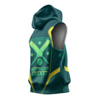 Australian Cricket Sleeveless Hoodie Dark Green Halftone Tech Graphic - Southern Cross Stars