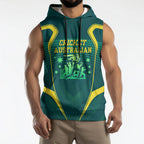 Australian Cricket Sleeveless Hoodie Dark Green Halftone Tech Graphic - Southern Cross Stars