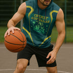Australian Cricket Sleeveless Hoodie Dark Green Halftone Tech Graphic - Southern Cross Stars