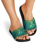 Australian Cricket Slide Sandals Dark Green Halftone Tech Graphic - Southern Cross Stars