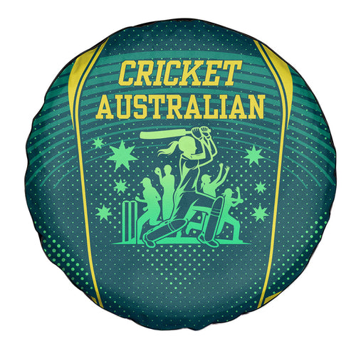Australian Cricket Spare Tire Cover Dark Green Halftone Tech Graphic - Southern Cross Stars