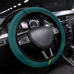 Australian Cricket Steering Wheel Cover Dark Green Halftone Tech Graphic - Southern Cross Stars