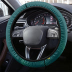 Australian Cricket Steering Wheel Cover Dark Green Halftone Tech Graphic - Southern Cross Stars