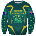 Australian Cricket Sweatshirt Dark Green Halftone Tech Graphic - Southern Cross Stars