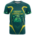 Australian Cricket T Shirt Dark Green Halftone Tech Graphic - Southern Cross Stars