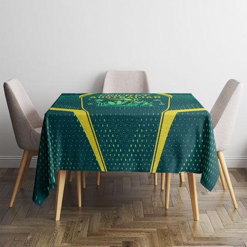 Australian Cricket Tablecloth Dark Green Halftone Tech Graphic - Southern Cross Stars
