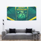 Australian Cricket Tapestry Dark Green Halftone Tech Graphic - Southern Cross Stars
