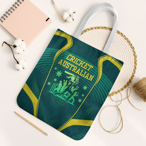 Australian Cricket Tote Bag Dark Green Halftone Tech Graphic - Southern Cross Stars