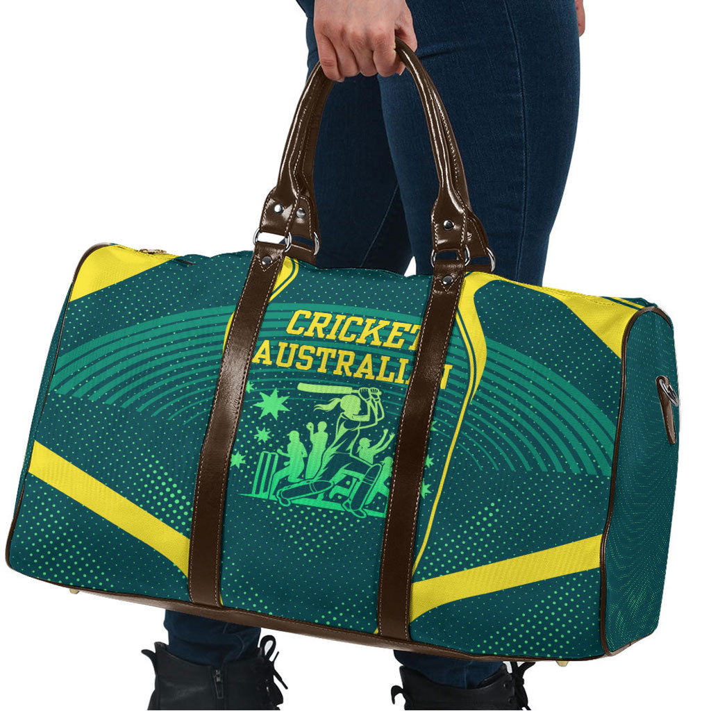 Australian Cricket Travel Bag Dark Green Halftone Tech Graphic - Southern Cross Stars