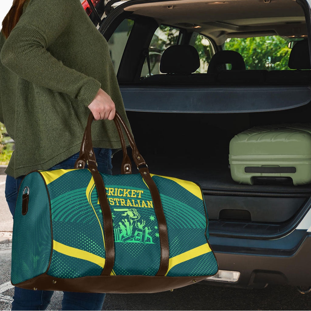 Australian Cricket Travel Bag Dark Green Halftone Tech Graphic - Southern Cross Stars