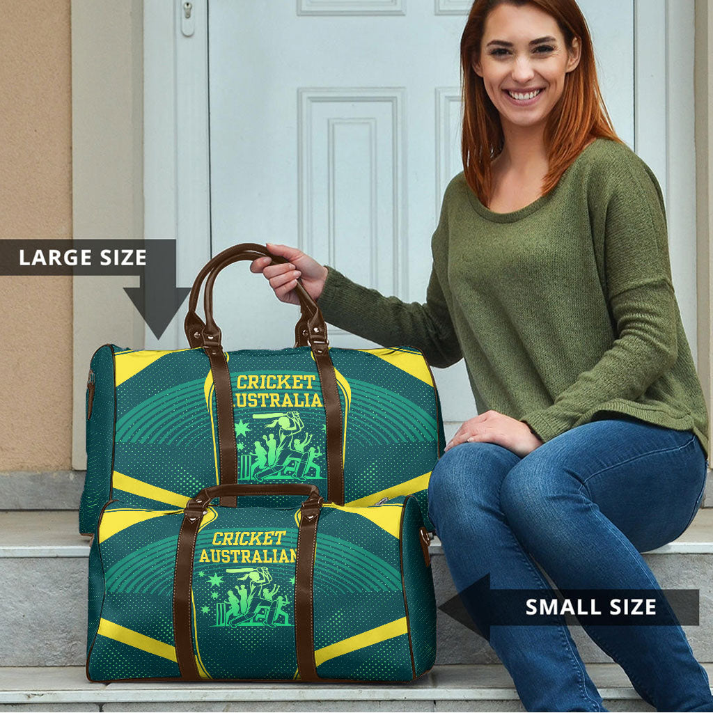 Australian Cricket Travel Bag Dark Green Halftone Tech Graphic - Southern Cross Stars