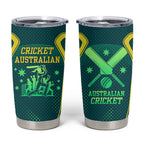 Australian Cricket Tumbler Cup Dark Green Halftone Tech Graphic - Southern Cross Stars