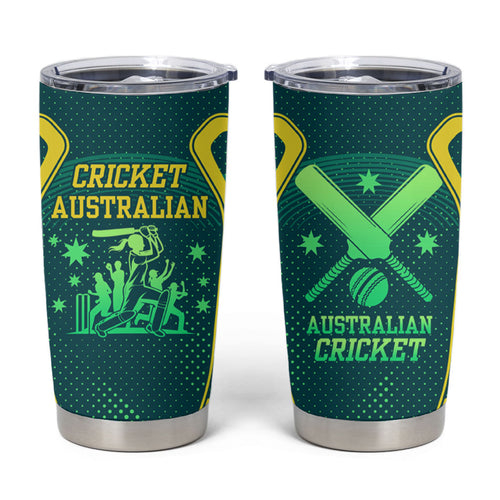 Australian Cricket Tumbler Cup Dark Green Halftone Tech Graphic - Southern Cross Stars