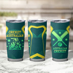 Australian Cricket Tumbler Cup Dark Green Halftone Tech Graphic - Southern Cross Stars