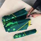 Australian Cricket Umbrella Dark Green Halftone Tech Graphic - Southern Cross Stars