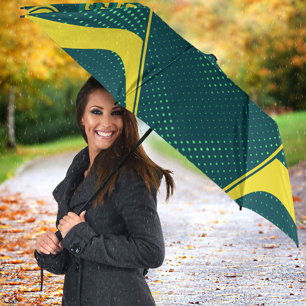 Australian Cricket Umbrella Dark Green Halftone Tech Graphic - Southern Cross Stars
