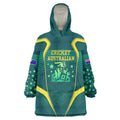 Australian Cricket Wearable Blanket Hoodie Dark Green Halftone Tech Graphic - Southern Cross Stars