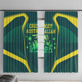 Australian Cricket Window Curtain Dark Green Halftone Tech Graphic - Southern Cross Stars