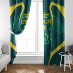 Australian Cricket Window Curtain Dark Green Halftone Tech Graphic - Southern Cross Stars