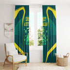 Australian Cricket Window Curtain Dark Green Halftone Tech Graphic - Southern Cross Stars