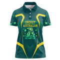 Australian Cricket Women Polo Shirt Dark Green Halftone Tech Graphic - Southern Cross Stars