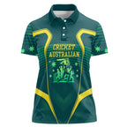 Australian Cricket Women Polo Shirt Dark Green Halftone Tech Graphic - Southern Cross Stars
