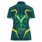 Australian Cricket Women Polo Shirt Dark Green Halftone Tech Graphic - Southern Cross Stars