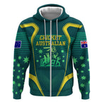 Australian Cricket Zip Hoodie Dark Green Halftone Tech Graphic - Southern Cross Stars