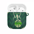 Australian Boomers Basketball AirPods Case Green Hexagon Camo Style With Dynamic Slam Dunk Graphic